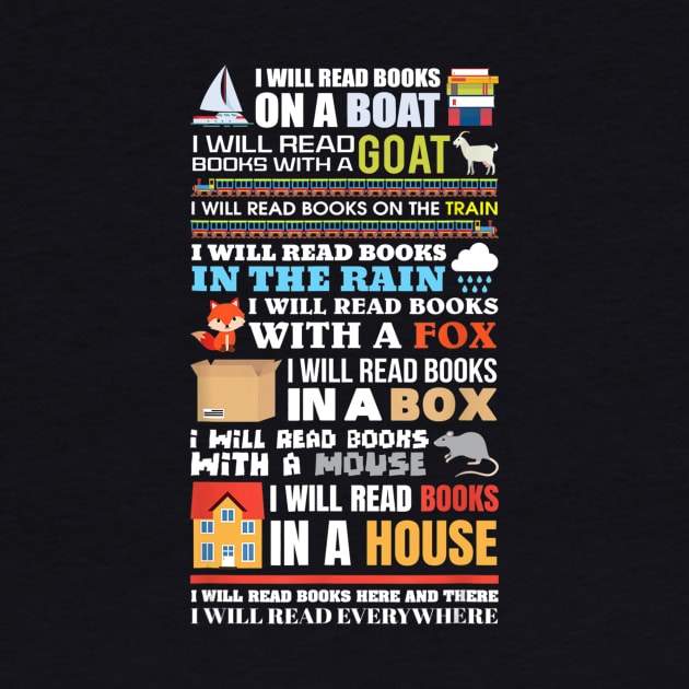 I Will Read Books On a Boat Reading T-Shirt Gift for Readers by craiglimu